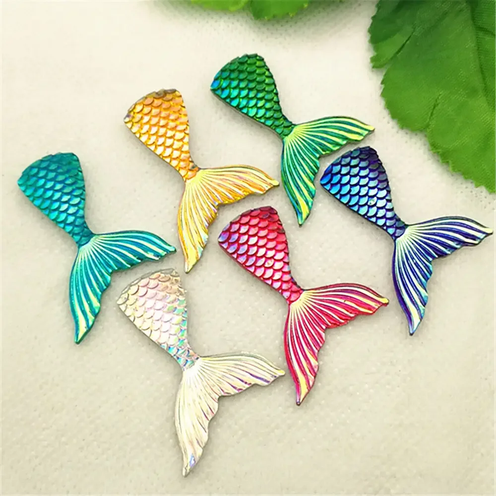 50pcs/lot 28*39mm DIY Jewelry accessories Mermaid Fish scales tail resin wedding &Mermaid exhibition crafts accessories