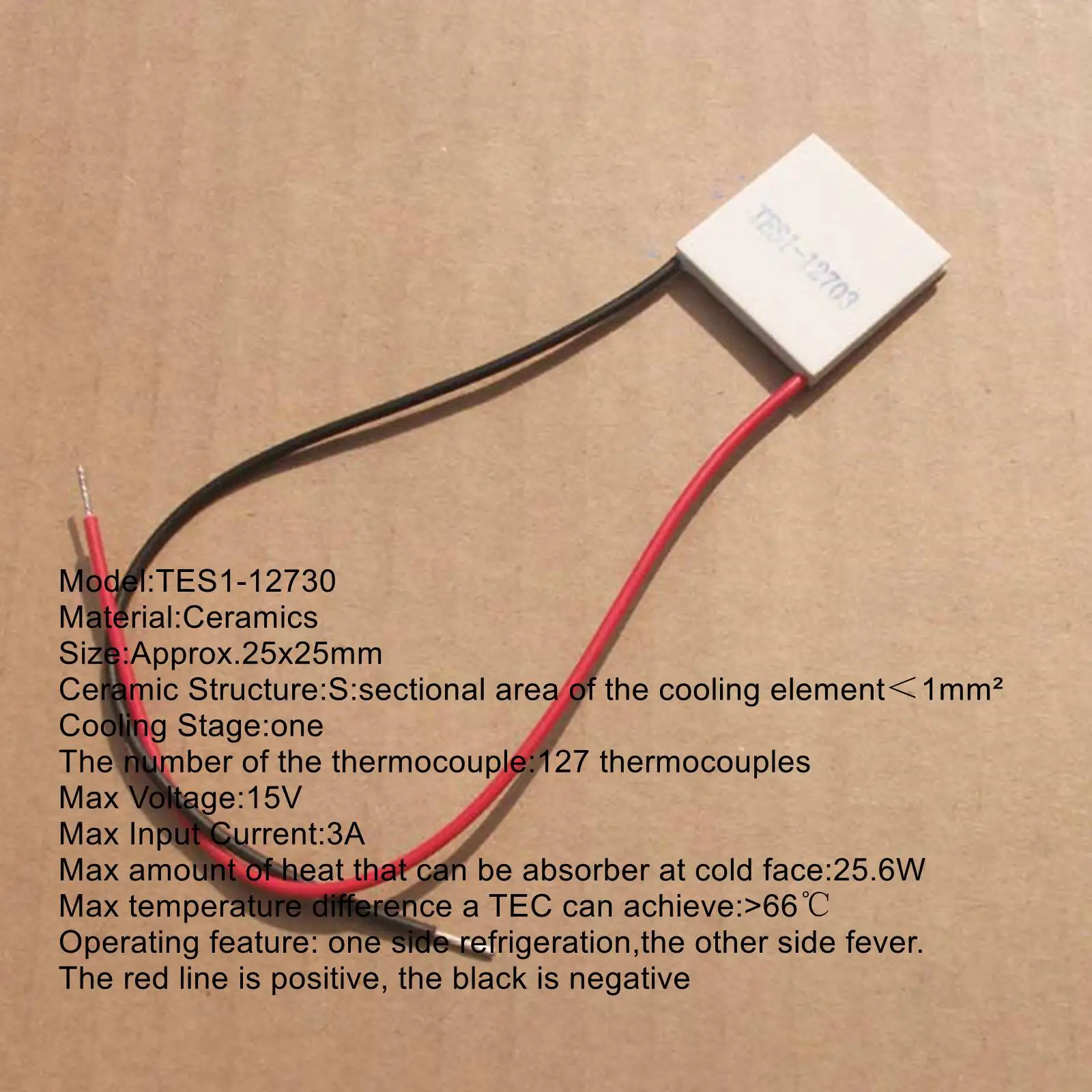 TEC1-04908 25x25mm keramischer Kühlkörper thermo elektrischer Kühler Peltier Kühl platte Kühlung – Detail 4