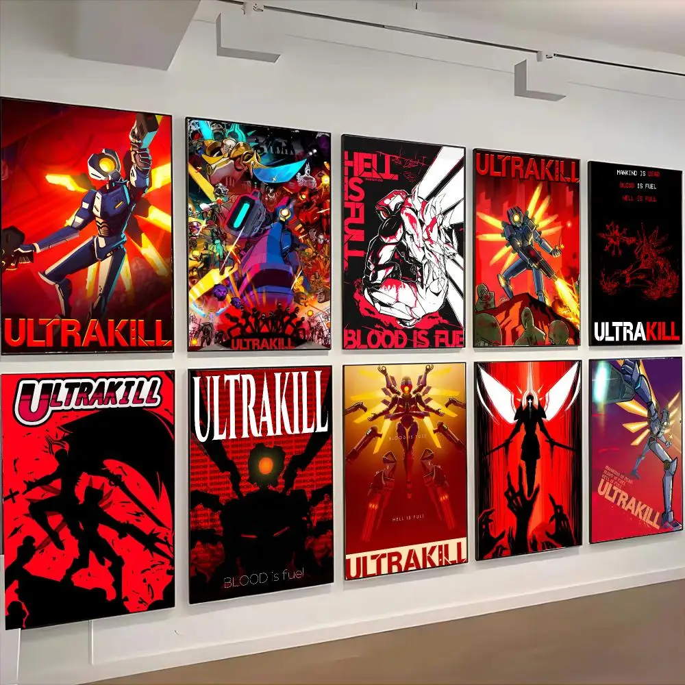 ULTRAKILL Game Art Print Poster Self-adhesive Living Room Bedroom Party Bar Decor Moisture-proof Fade-resistant