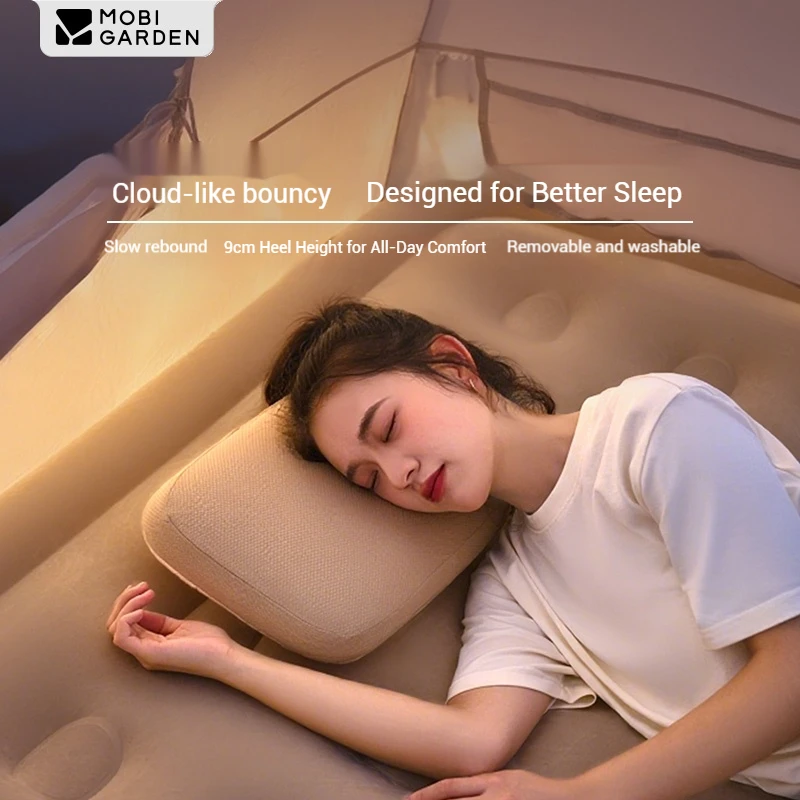 

MOBI GARDEN Sleep Memory Cotton Bread Pillow 9cm Comfortable Height Slow Resilience Detachable Washable Football Grid Fabric Bre