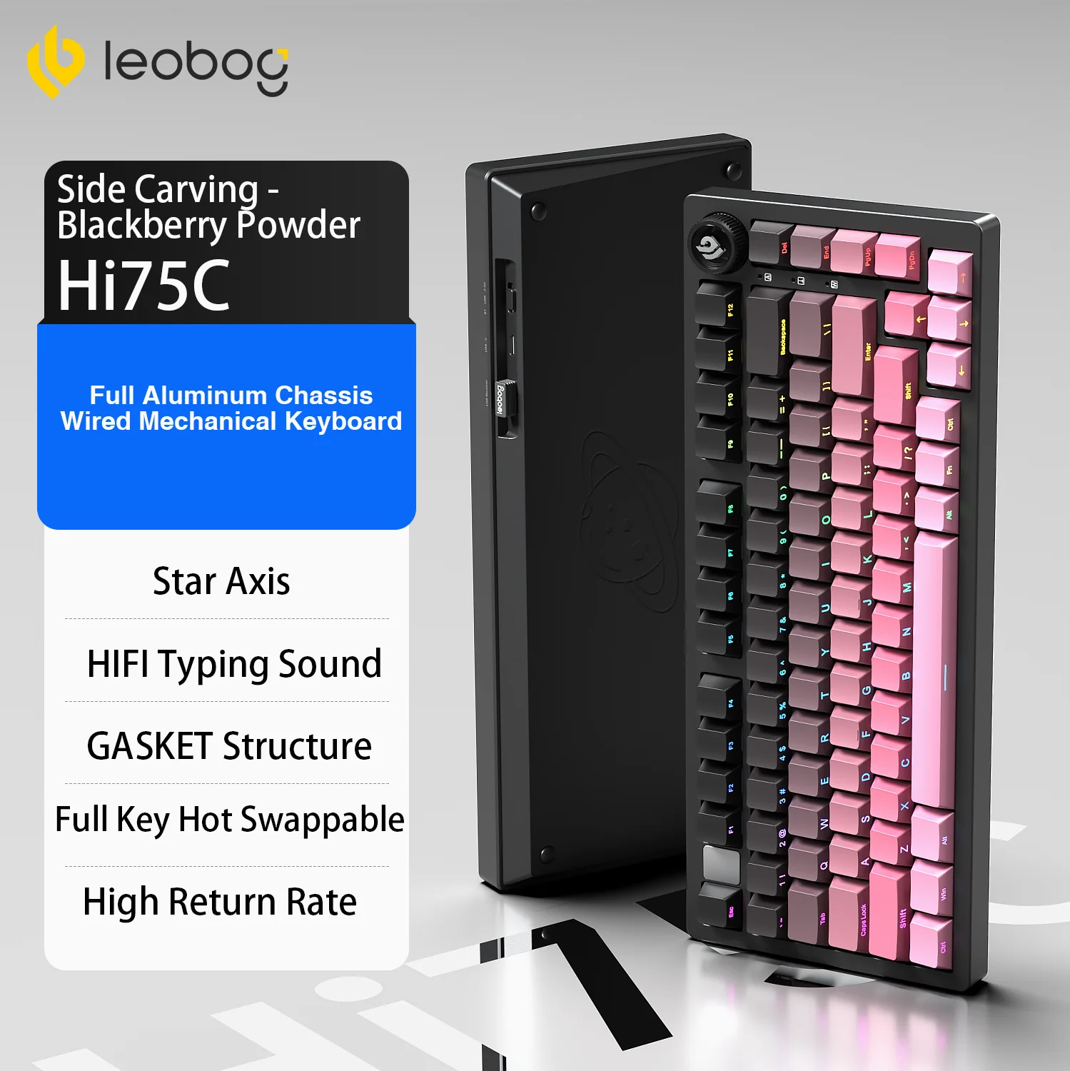 LEOBOG Hi75C/HI75C Pro 75% Custom Mechanical Keyboard Aluminum RGB