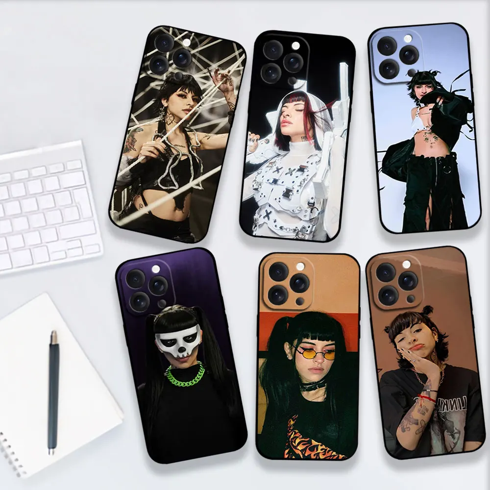 Singer Cazzu For iPhone 11 12 13 14 15 16 Pro Max Plus Matte Soft Silicone phone Case Ultra Thin Black Cover