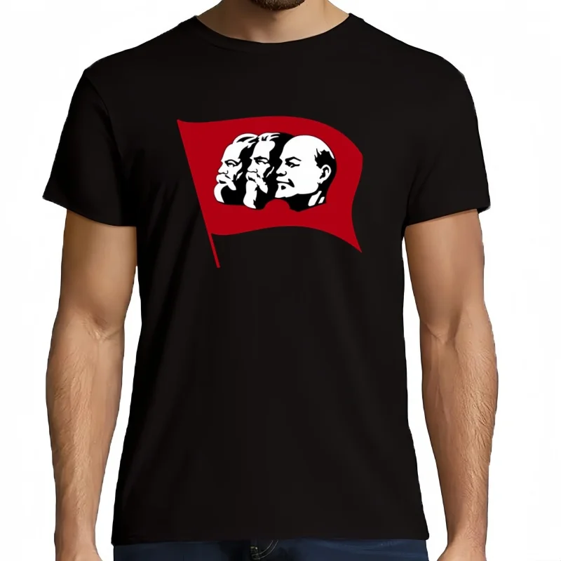 T-shirt à manches courtes et col rond pour homme, imprimé CCCP urss lénin, été