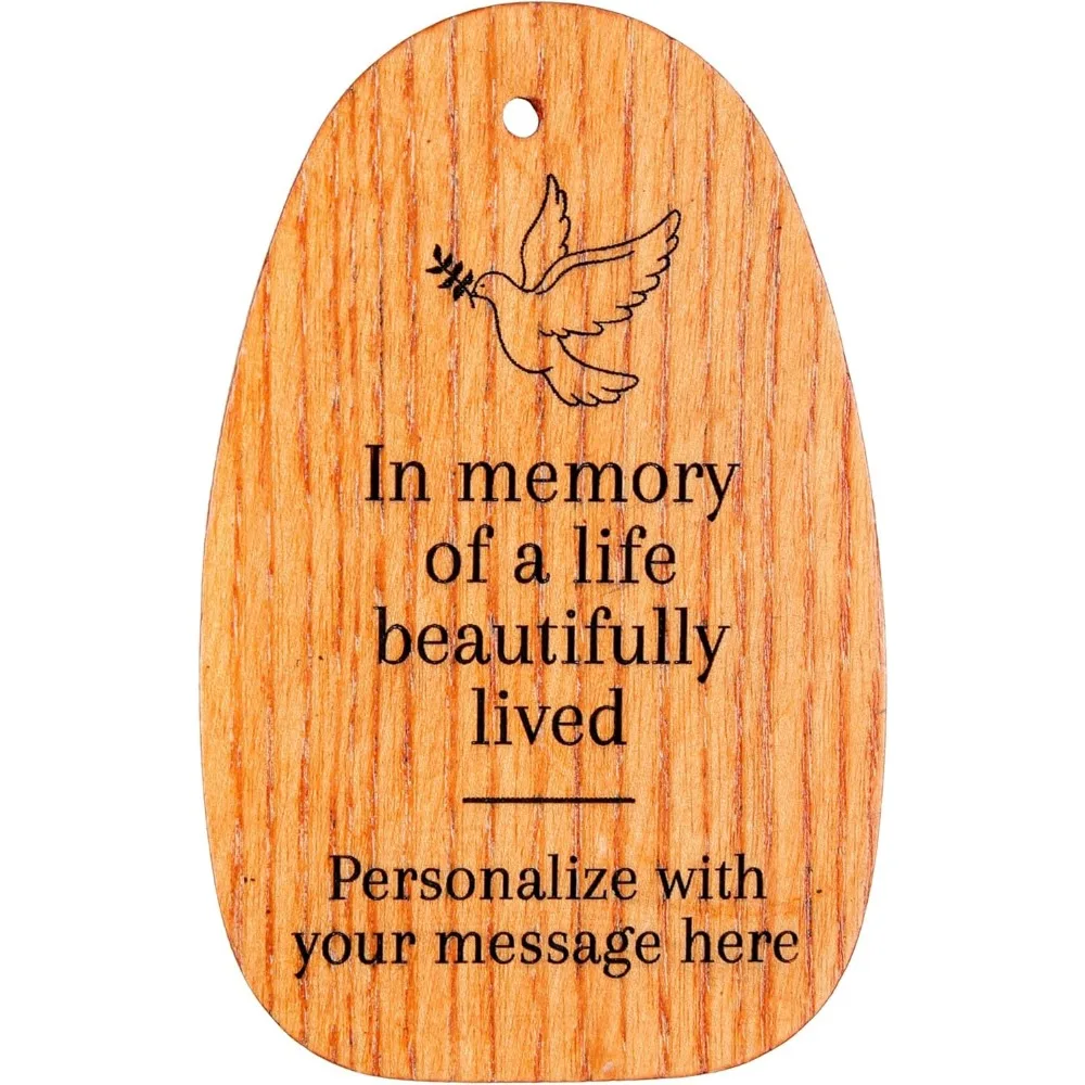 Carrilhão de vento memorial prateado de 24 polegadas com pomba personalizada e incrível homenagem de graça