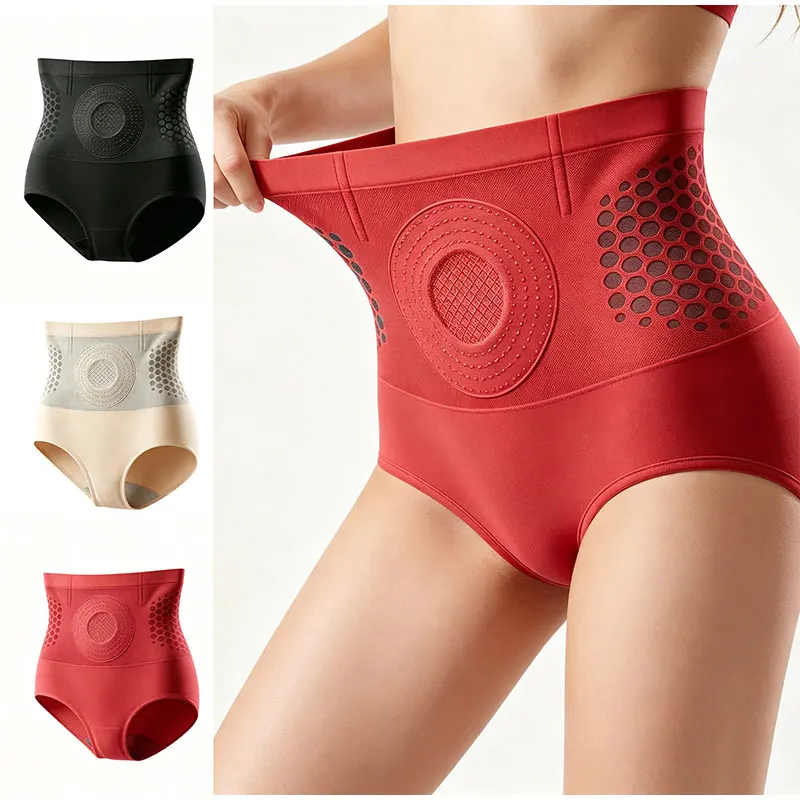 Seamless Honeycomb Tummy Control Panties High Waist Soft Comfortable Breathable Skin Friendly Shapewear Underwear Multicolor image 6