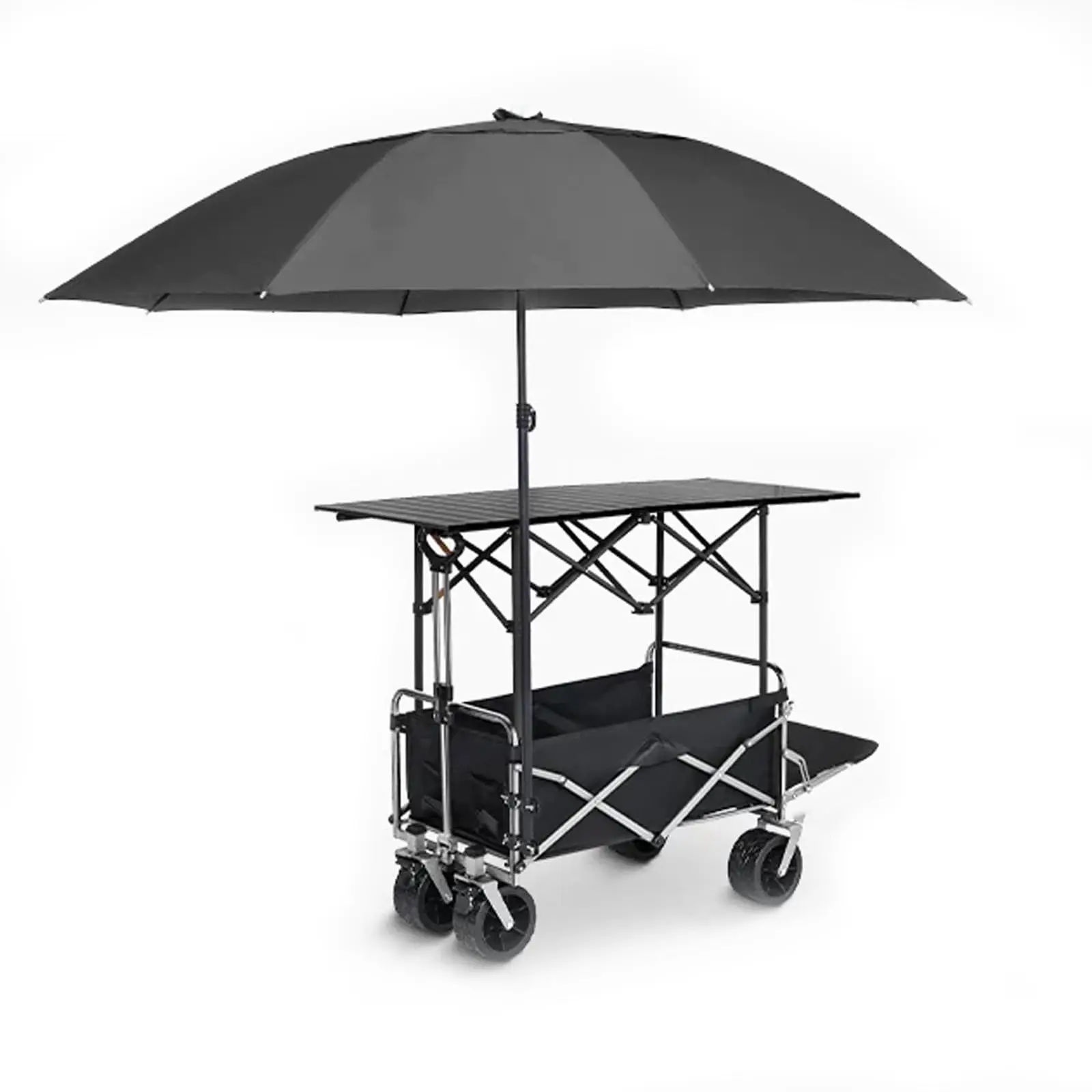 HARELA Outdoor Portable Food Vendor Cart Collapsible Market Stall Rack, Foldable Vendor's Stall for Street Food