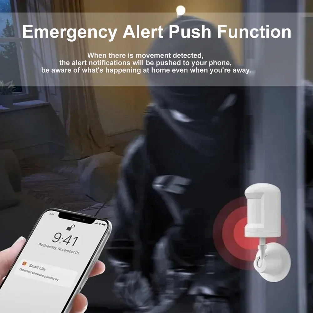 Tuya Zigbee 3.0 PIR Motion Sensor Smart Home Human Body Infrared Detector Security Smart Life Works With Alexa Google Home