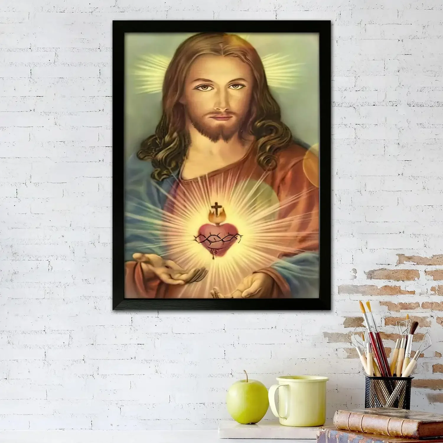 Stoned Jesus Canvas Art Poster and Wall Art Picture Print, Modern Family Bedroom Decor Posters,Decorative painting