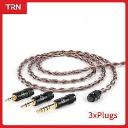 TRN RedChain Earphones Cale Silver-Plated Copper OFC Upgrade Cable with Swappable Connectors 2.5/3.5/4.4 For TRN MT1 MAX TA4