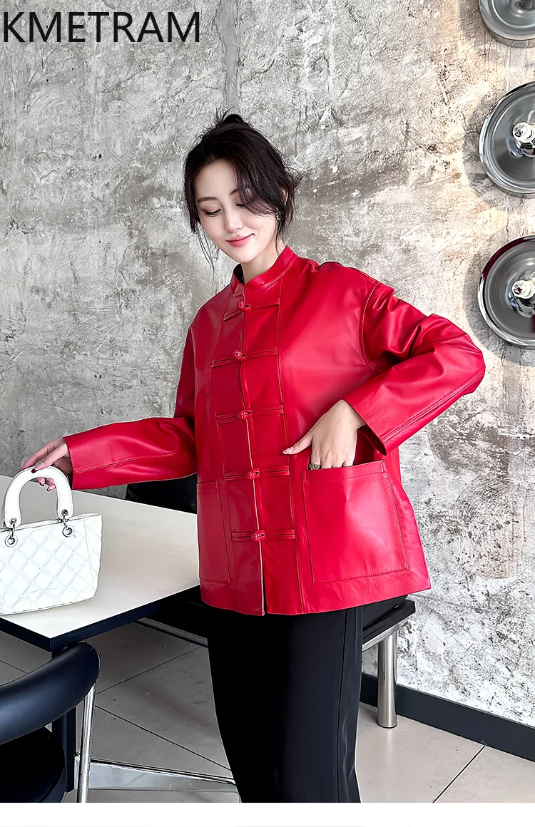 100 % obere Schicht aus Schaffelljacke für Damen, chinesischer Stil, echte Lederjacken, neu in Oberbekleidung, Herbstkleidung, 2025 Damen Diegoка