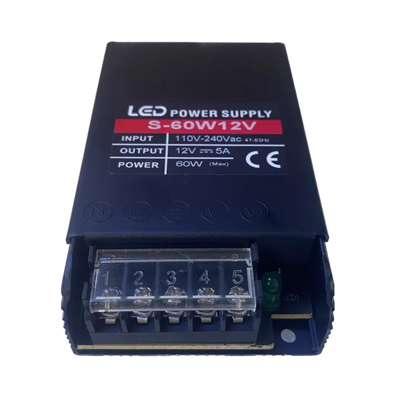 AC110V 220V A DC12V 5A 60W Alimentatore Switching Moduli LED Trasformatore 24V 2.5A Convertitore Driver Per Luce di Striscia CCTV telecamera