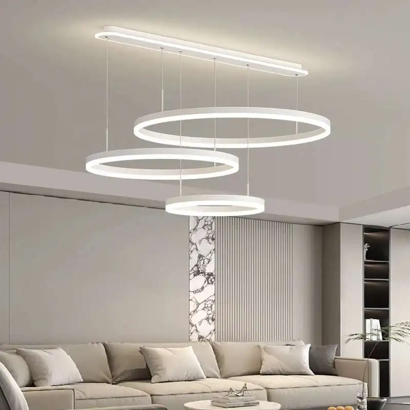 Minimalist Led Chandelier Lights Modern Circle Ceiling Chandelier for Living Room Dining Room Bedroom Nordic Home Decor Lamp