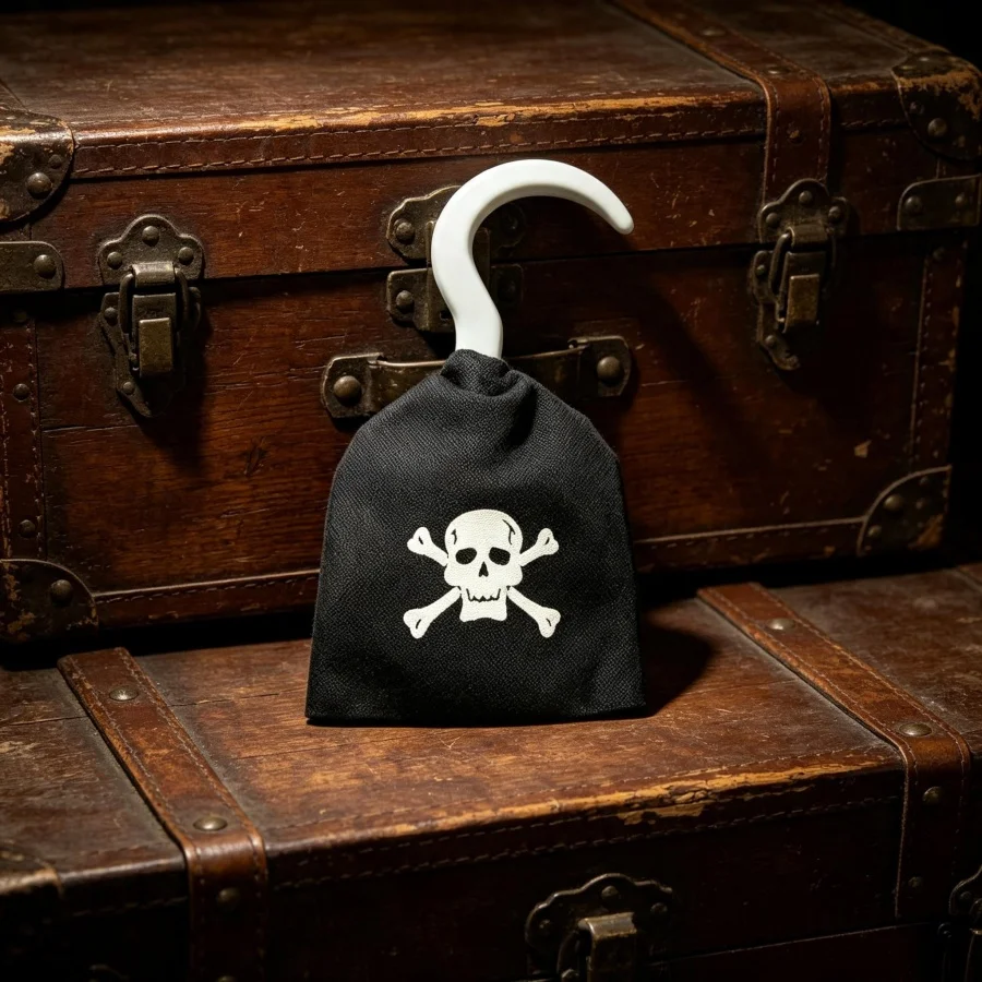 Caribbean Pirate Costume Accessories Set for Halloween Cosplay - Hat, Goggles, Hooks, Telescope, Sword Props