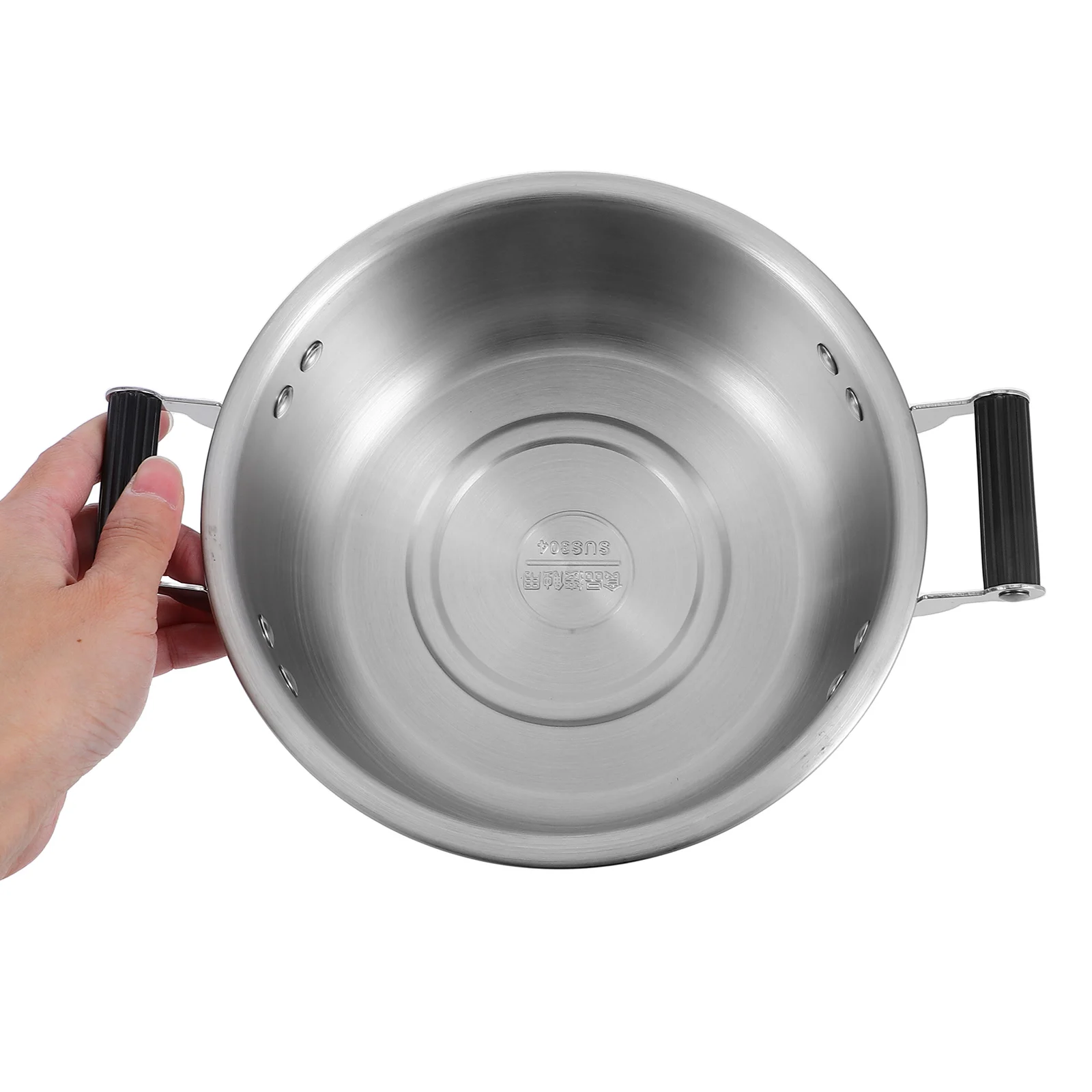 

Double Handle Stainless Steel Ramen Pot 1600ml Flat Bottom Cooking Pot for Gas Induction Stove Soups Noodles Stews