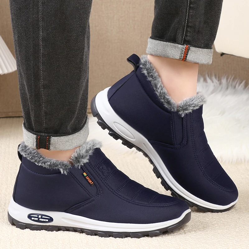 Warm Cold Winter Cotton Shoes for Men 2024 NewSlip-on Men\'s Casual Anti-slip and Wear-resistantFashion Elderly Leisure