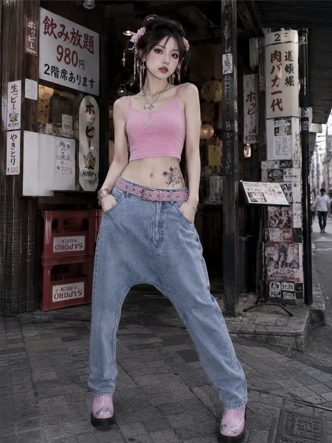 Harem Jeans Women High Waist Loose Baggy Denim Pants Street Fashion Y2K Harajuku Casual Streetwear Jogger Pant unisex woman man