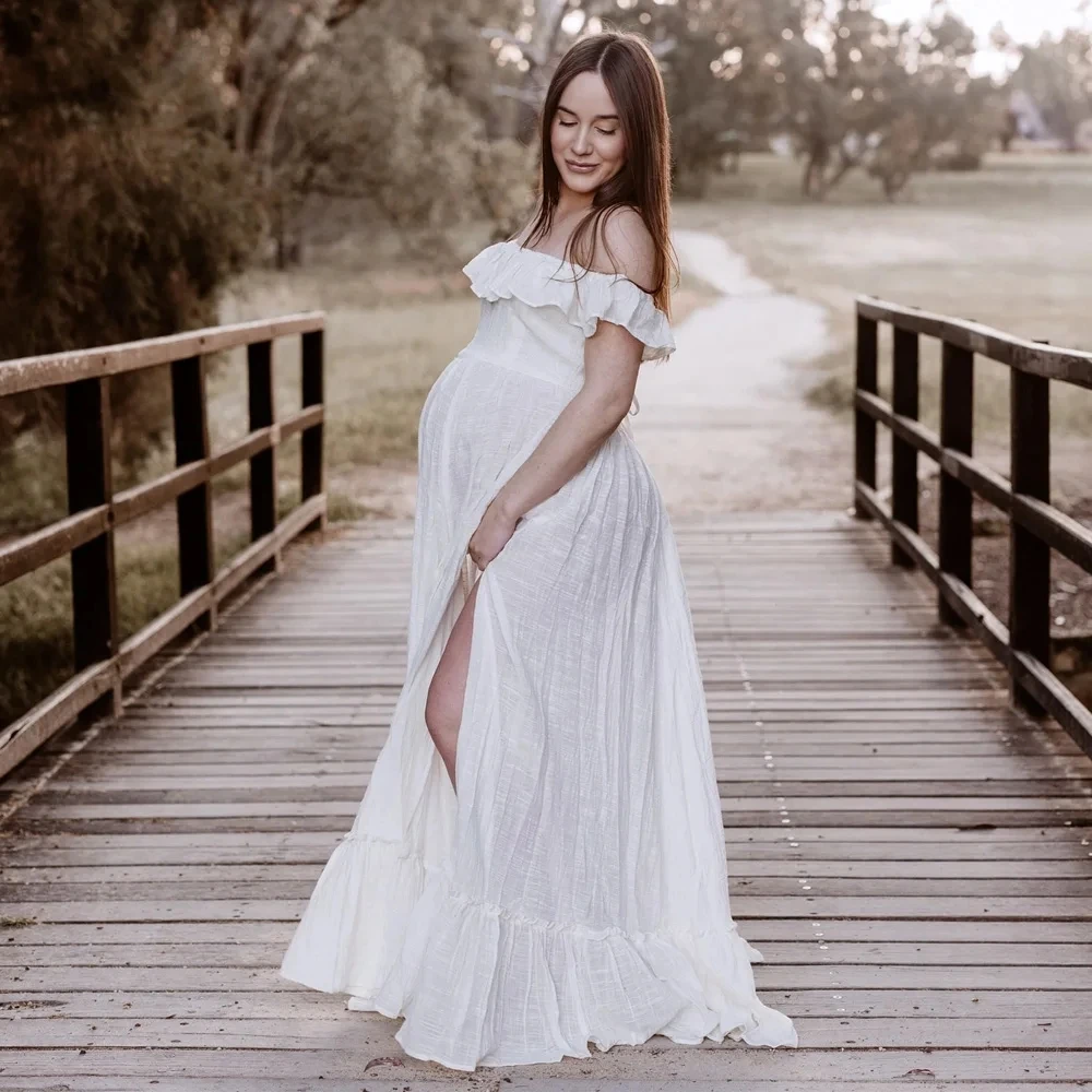 boho-maternity-gown-for-photography-sexy-off-shoulder-ruffle-pregnancy-dresses-high-split-pregnant-women-photo-shoot-props