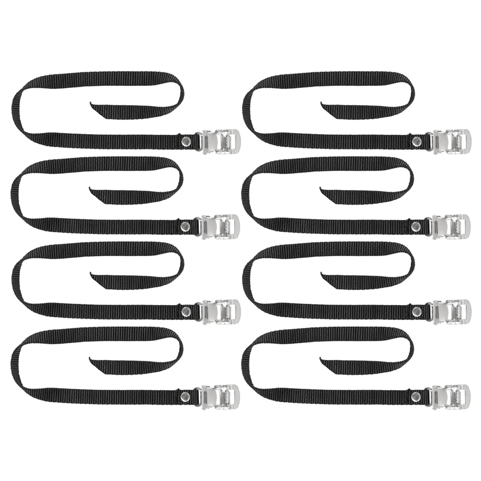 

Adjustable Exercise Bike Pedal Straps 8pcs Lightweight Portable for Bicycle Gym Cycle Fitness Footrest