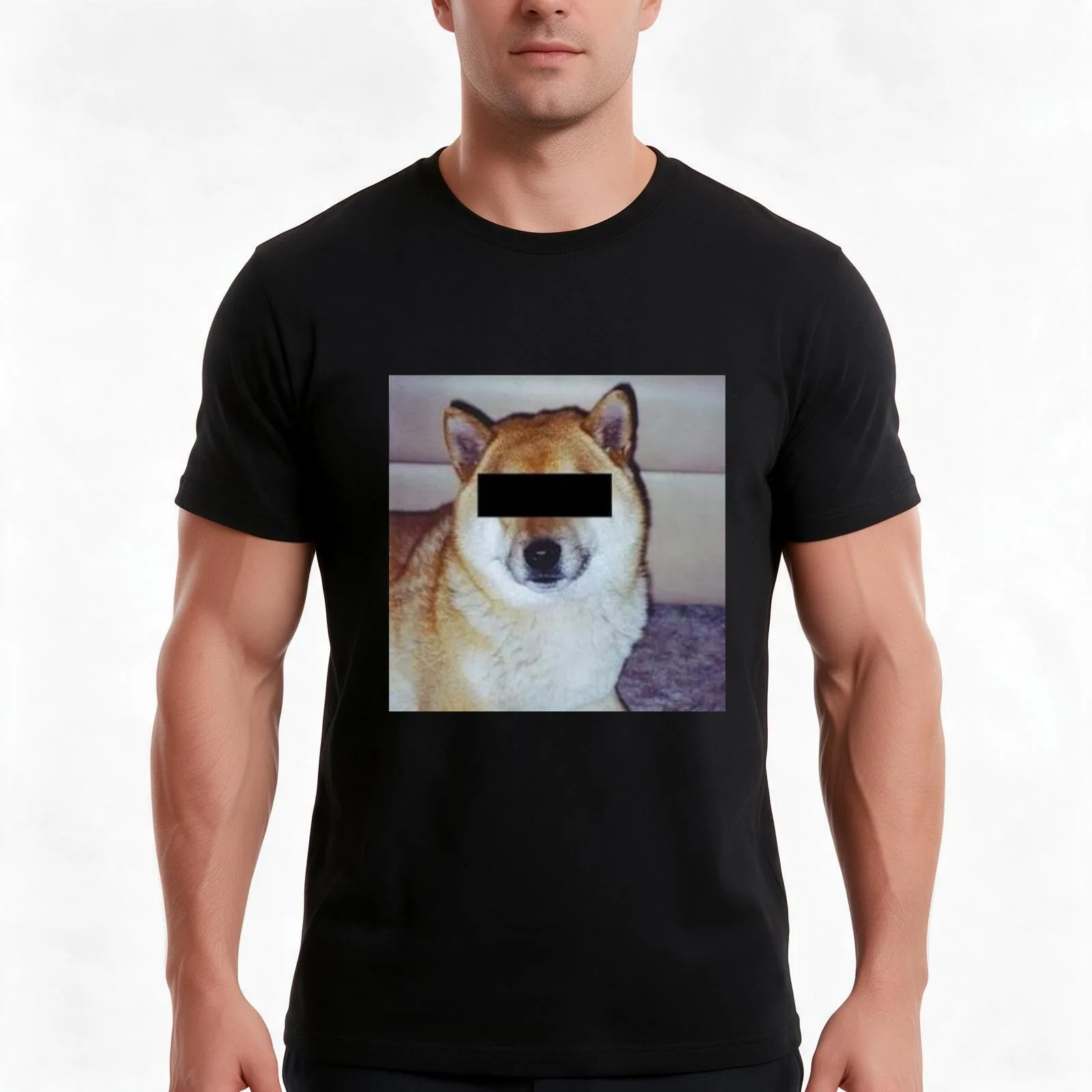 Unknown Anonymous Shiba Inu Doge Dog T-Shirt Summer Casual Cotton Tee Oversized Streetwear Tops Vintage Graphic Print