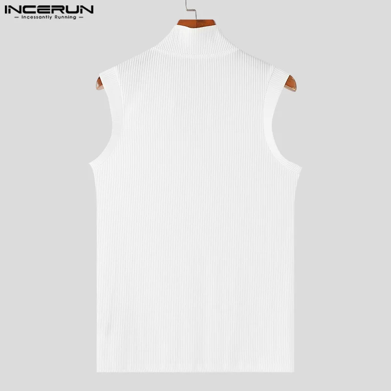 2024 Men Tank Tops Solid Color V Neck Sleeveless Summer Streetwear Male Vests Fitness Fashion Casual Men Clothing S-5XL INCERUN