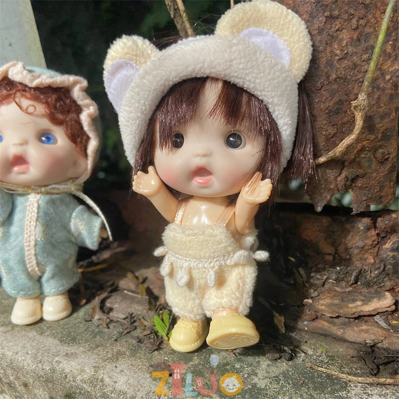 10cm Mini Bjd Doll OB11 Dolls 1/12 Cute Surprise Toy Dolls for Girls Kawaii Face OB11 Body Doll Bjd Doll Full Set for Kids Gift