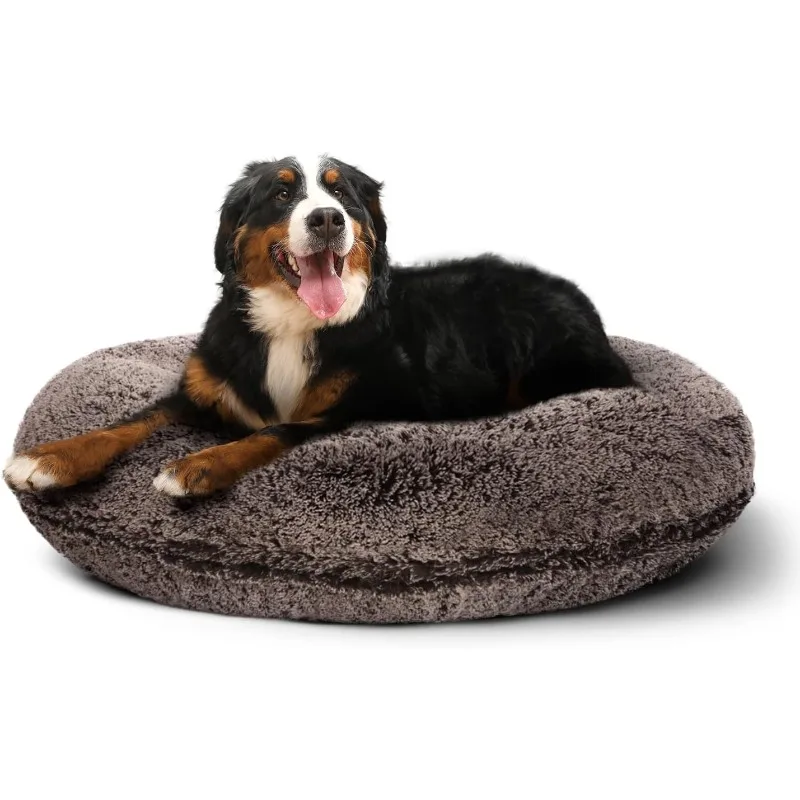 

Circle/Donut Dog Bed - Waterproof Lining and Removable Washable Cover - Calming Dog Bed , 50.0"L x 50.0"W x 10.0"Th