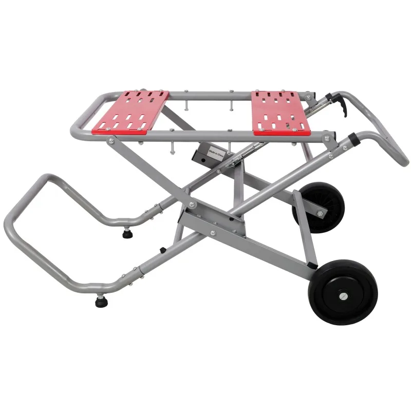 

Rolling Foldable Table Saw Stand, Heavy Duty Portable Universal Table Saw Base with 8" Wheels, Adjustable Height, 330Lbs Load Capacity for Woodworking Garage Workshop