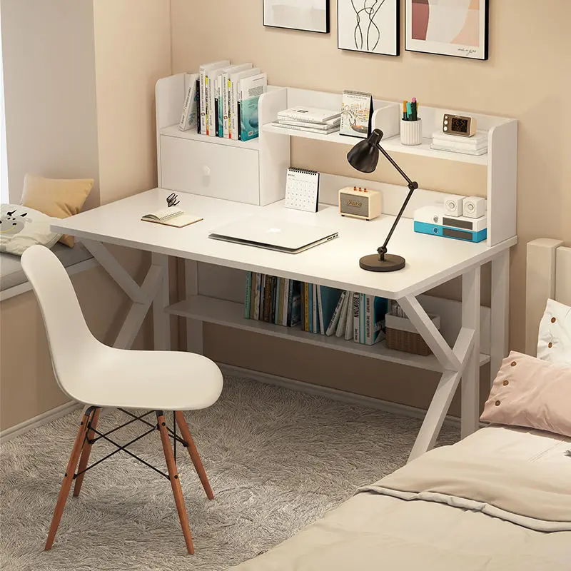 

Bookshelf integrated table home computer desktop bedroom student study table chair set simple