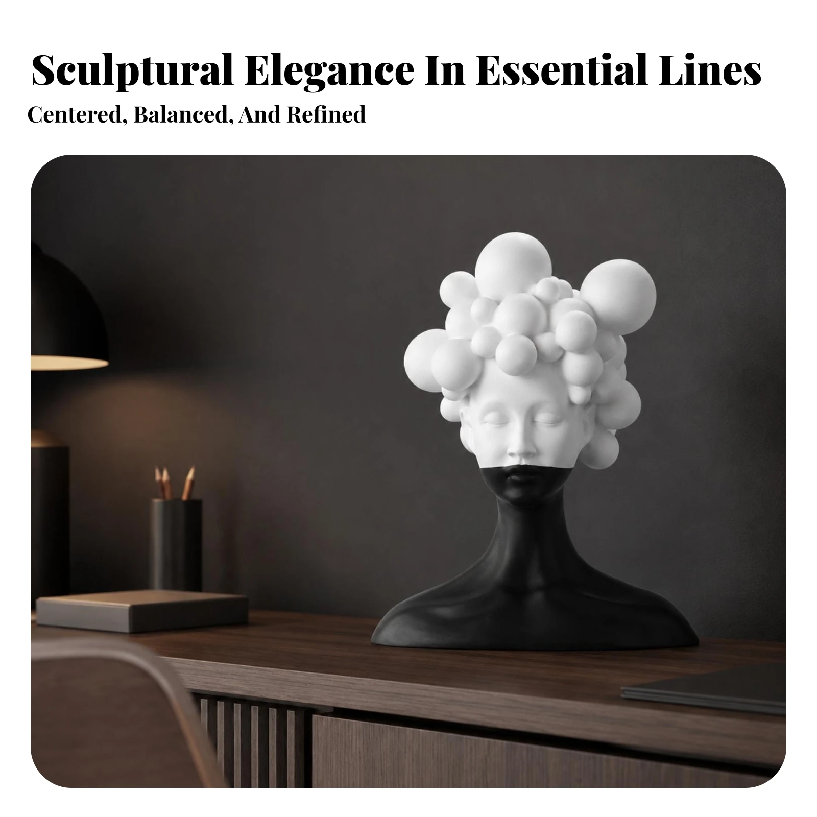 Resin Sculpture Contemporary Resin Statue Modern Home-Decor Accent Freestanding Abstract Statue Minimalist for Living Room