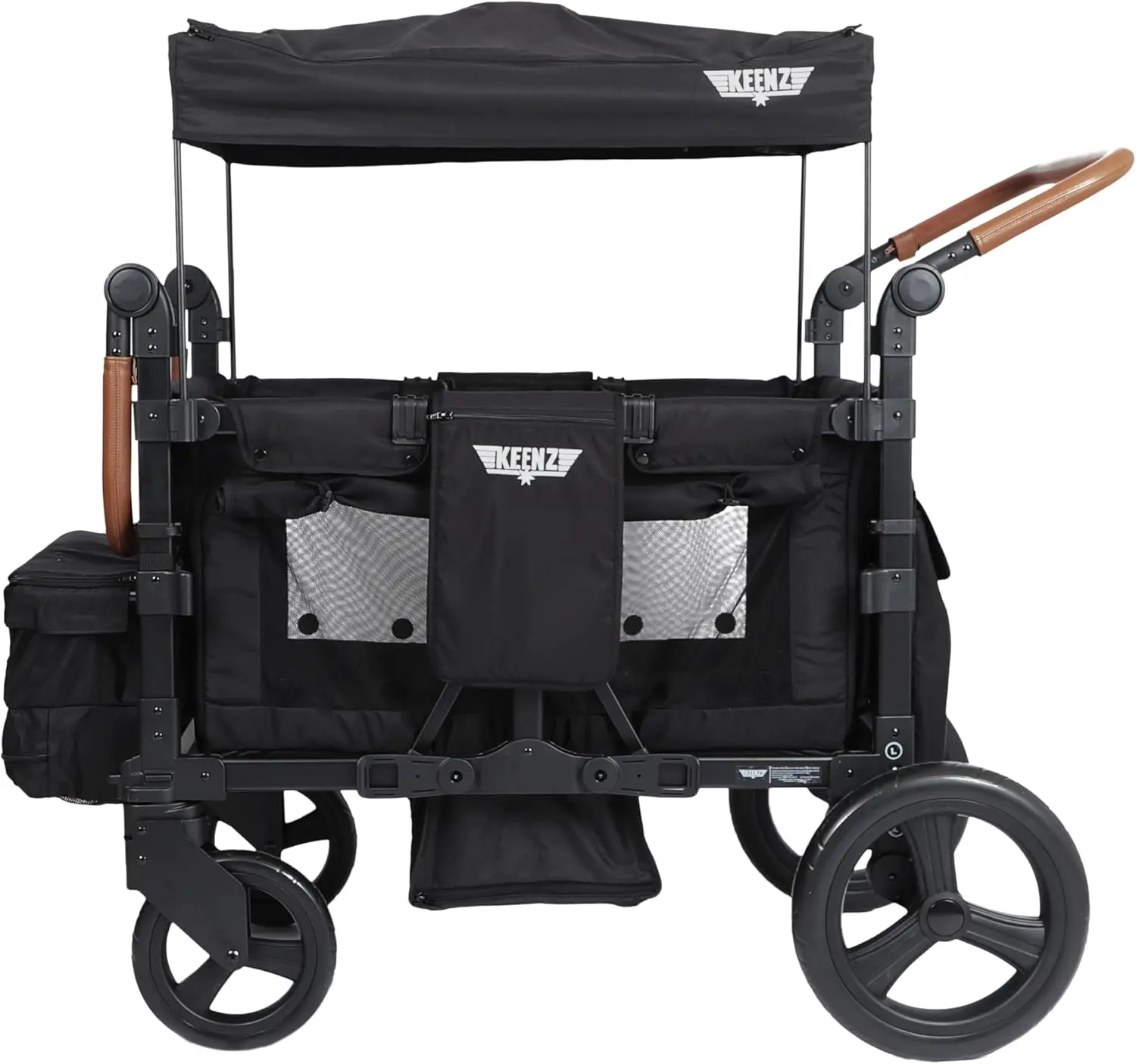 Stroller Wagon with Canopy, 4-Passenger Capacity - Black