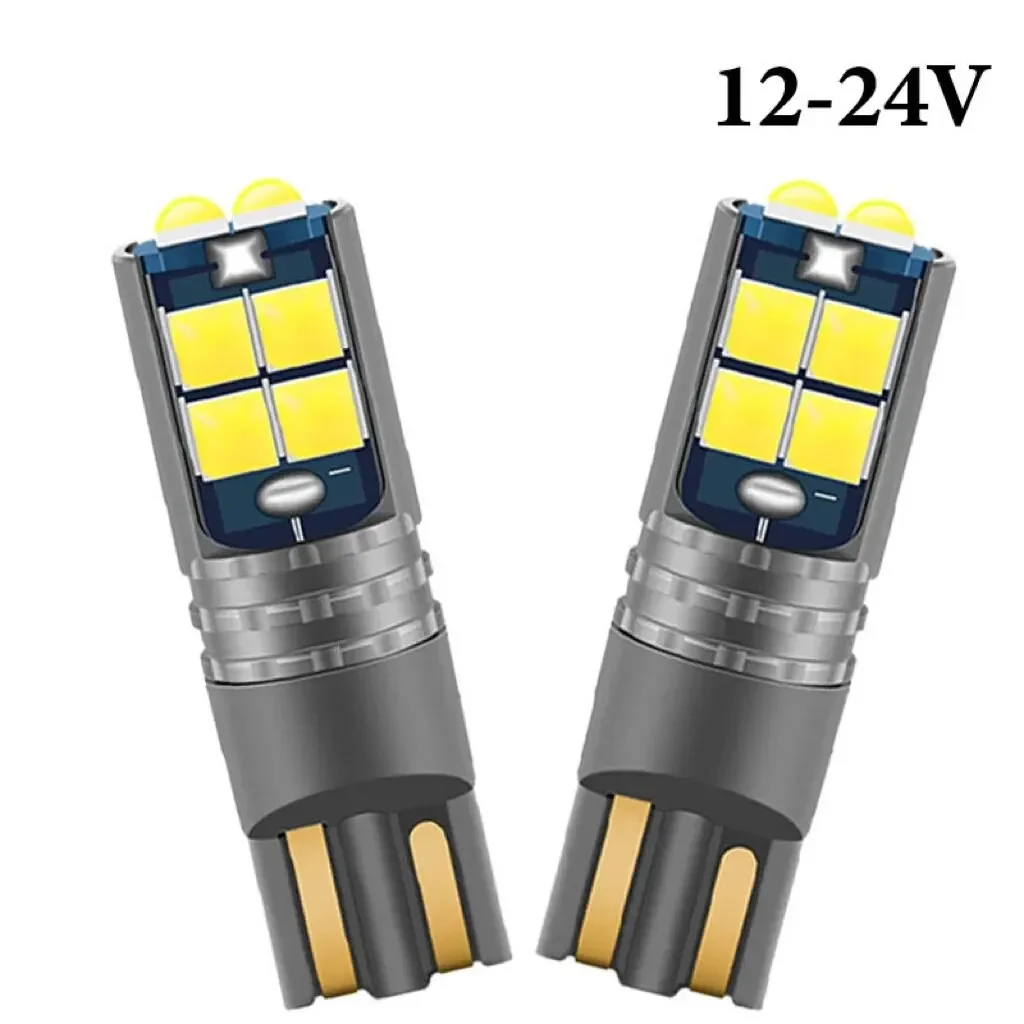 TCYATO 10PCS  W5W LED Canbus 12V 24V LED Bulbs 10SMD 194 168 Auto Car Interior Light Plate Dome Reading Lamp Clearance Light