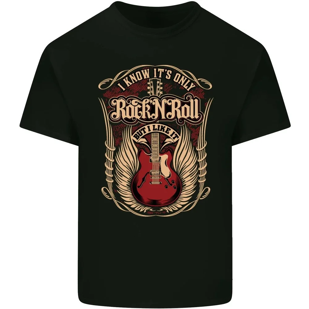 I Know It’s Only Rock ’n’ Roll Music Guitar Mens Cotton T-Shirt Summer Short-sleev Tee Streetwear Clothing Camisetas Hombre