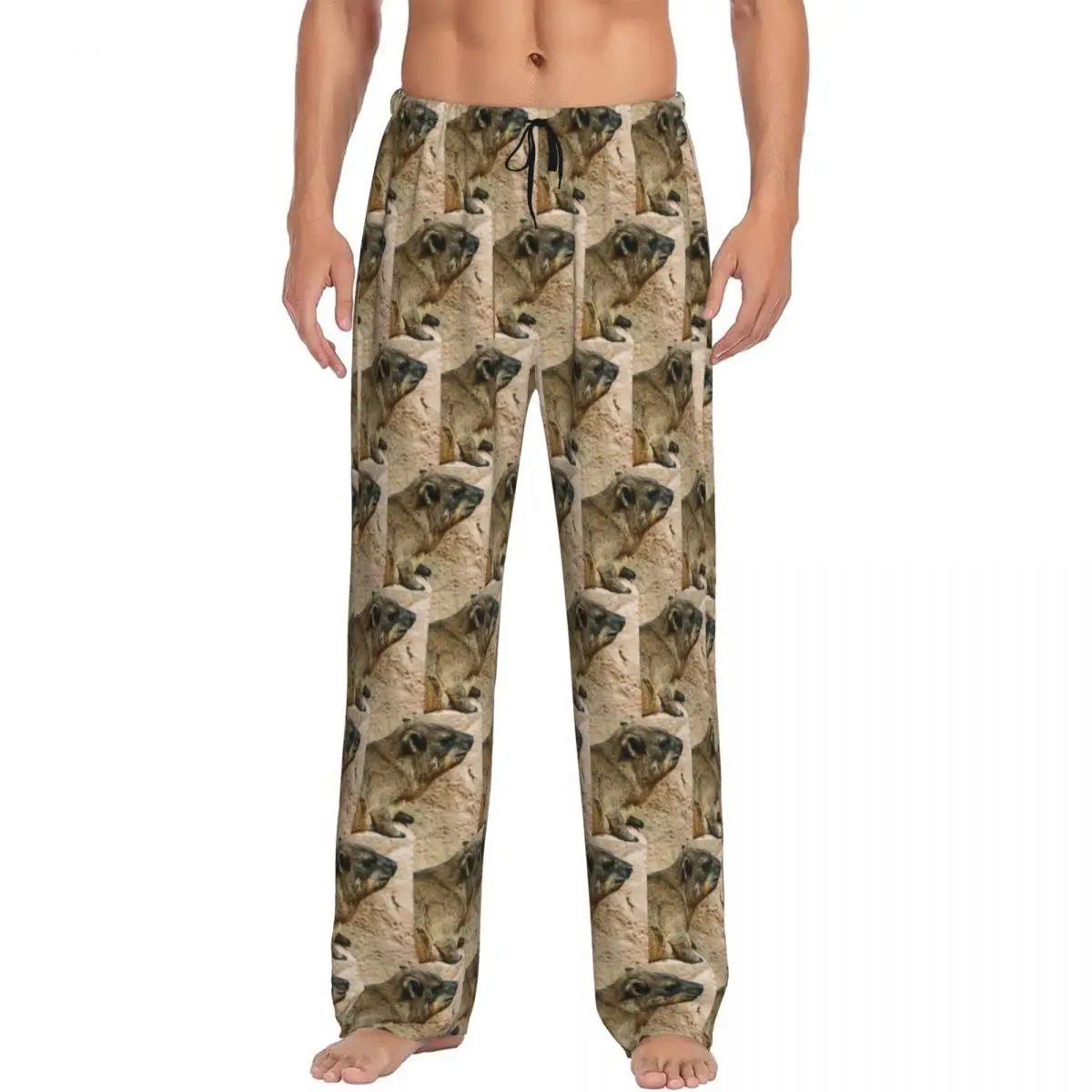 

Custom Rock Hyrax Pajama Pants Men Sleepwear Sleep Lounge Bottoms with Pockets