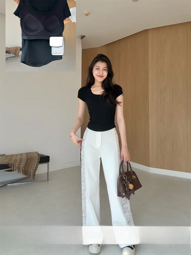 

Комплект Zhang a Xing Liberation: летний повседневный облегающий комплект для ношения как под одеждой, так и поверх, с встроенными чашками, однотонный, для женщин