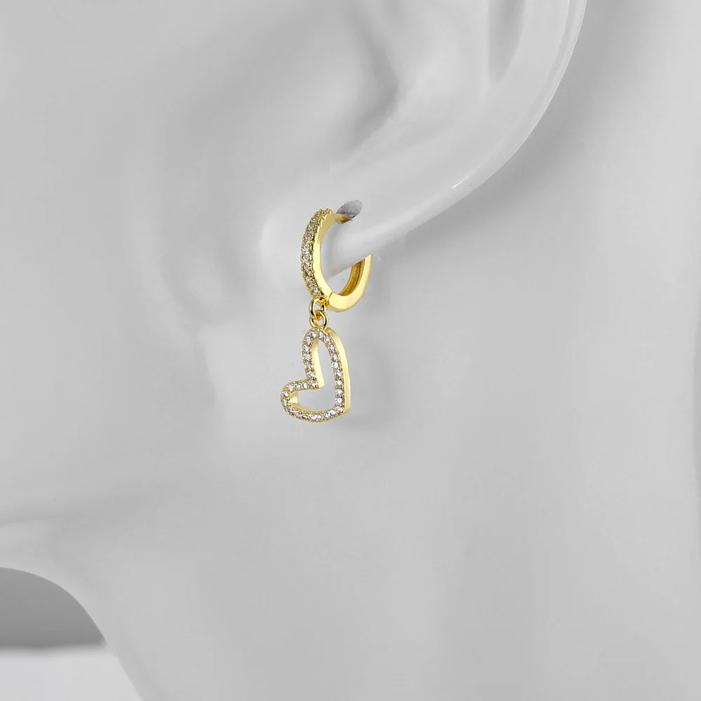 Shiny Heart Earrings for Women Crystal  Drop Earring for Women Huggie CZ Cubic Zirconia Wholesale Simple Jewelry Pendientes 2025