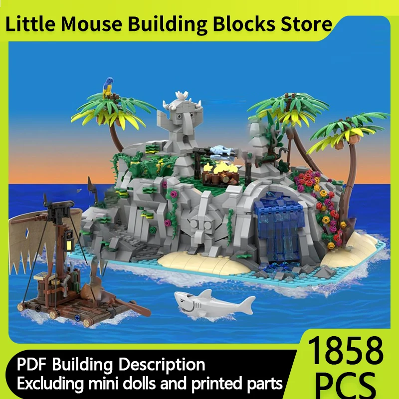 

Medieval Castle Model MOC Building Bricks Pirate Island Fortress Modular Technology Gifts Holiday Assemble Children Toys Suit