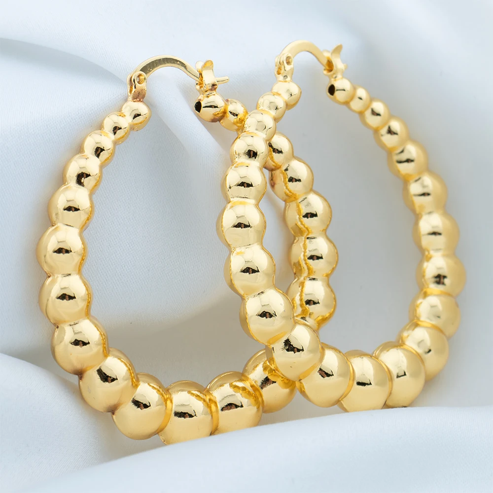 Big Hoop Earring for Women 50/40 mm Gold Color Twisted Earrings  Daily Wear Round TextureTrendy Waterproof Jewelry Accessories