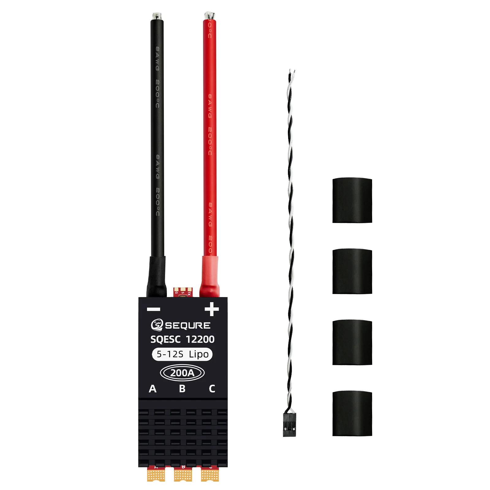 SEQURE 12200 ESC 5–12S Lipo-Netzteil 200 A bürstenloser elektrischer Geschwindigkeitsregler für Maschinenbootmodelle RC-Automodelle