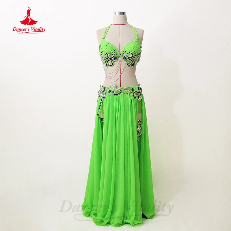 

Belly Dance Performance Suit for Women Performance Clothing High End Customized Bra+split Long Skirt 2pcs Belly Dancing Set