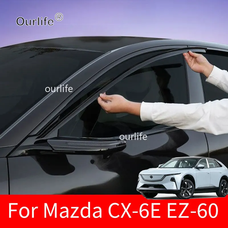 For Mazda EZ-60 EZ60 CX-6e CX6e J90K 2026 2027 Car Styling Window Visor Sun Rain Deflector Shelter Weather Shield Cover