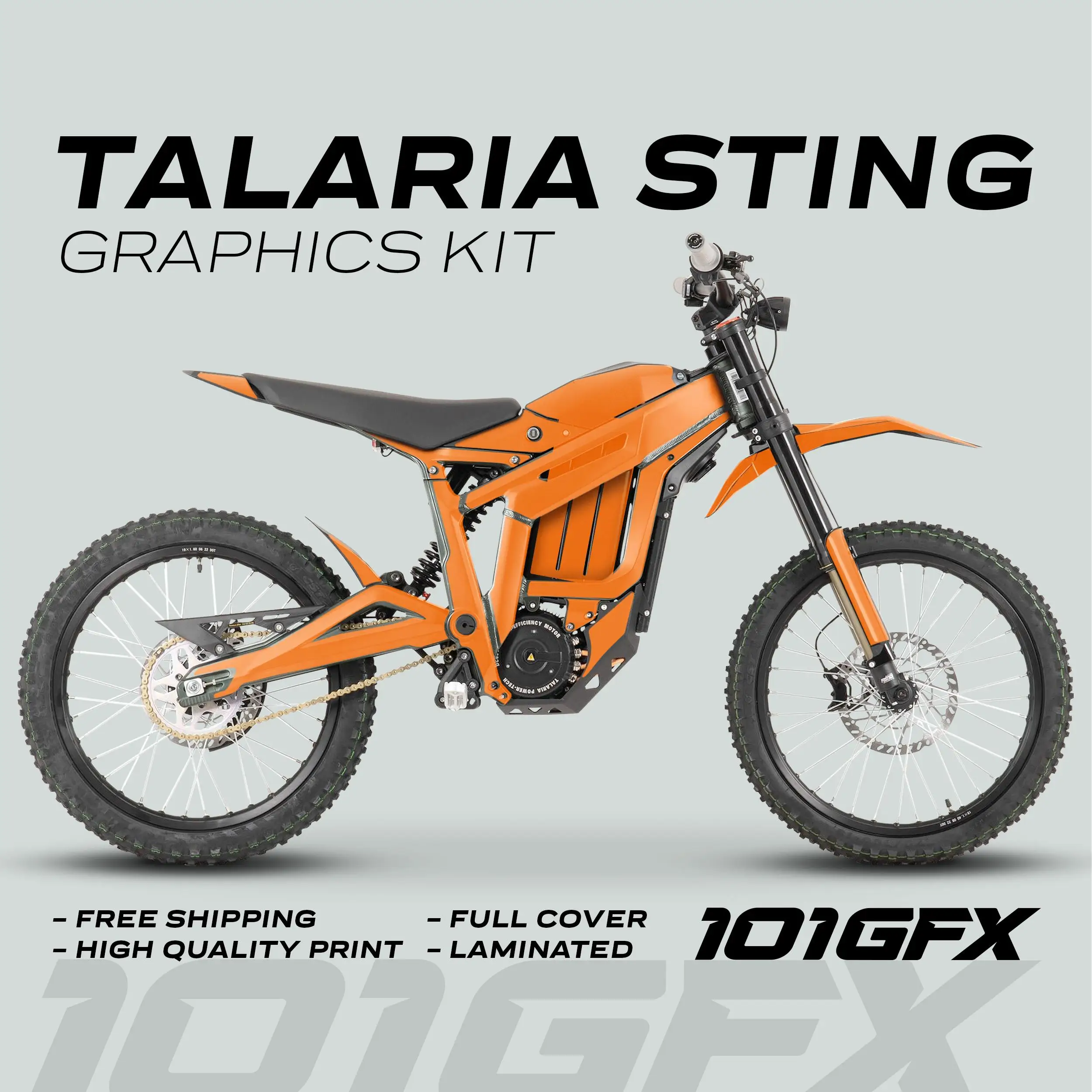 Graphics Kit SOLID COLOR ORANGE Decals Stickers Laminated eBike Emoto Mono Color For Talaria Sting MX3 MX4