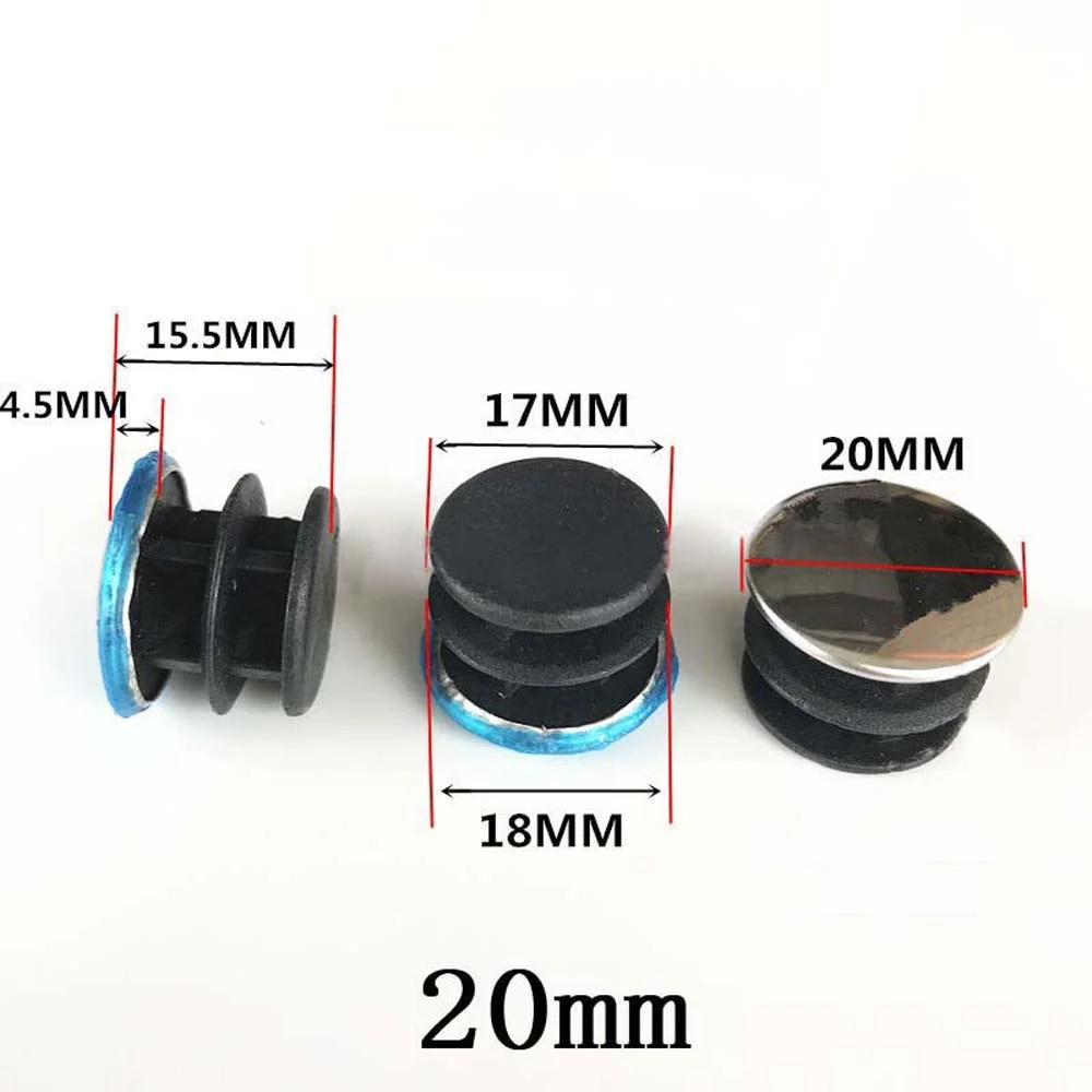 丸いパイプ用の4つのシリコンキャップのセット,20mm,22mm,25mmの蓋付き,ステンレス鋼