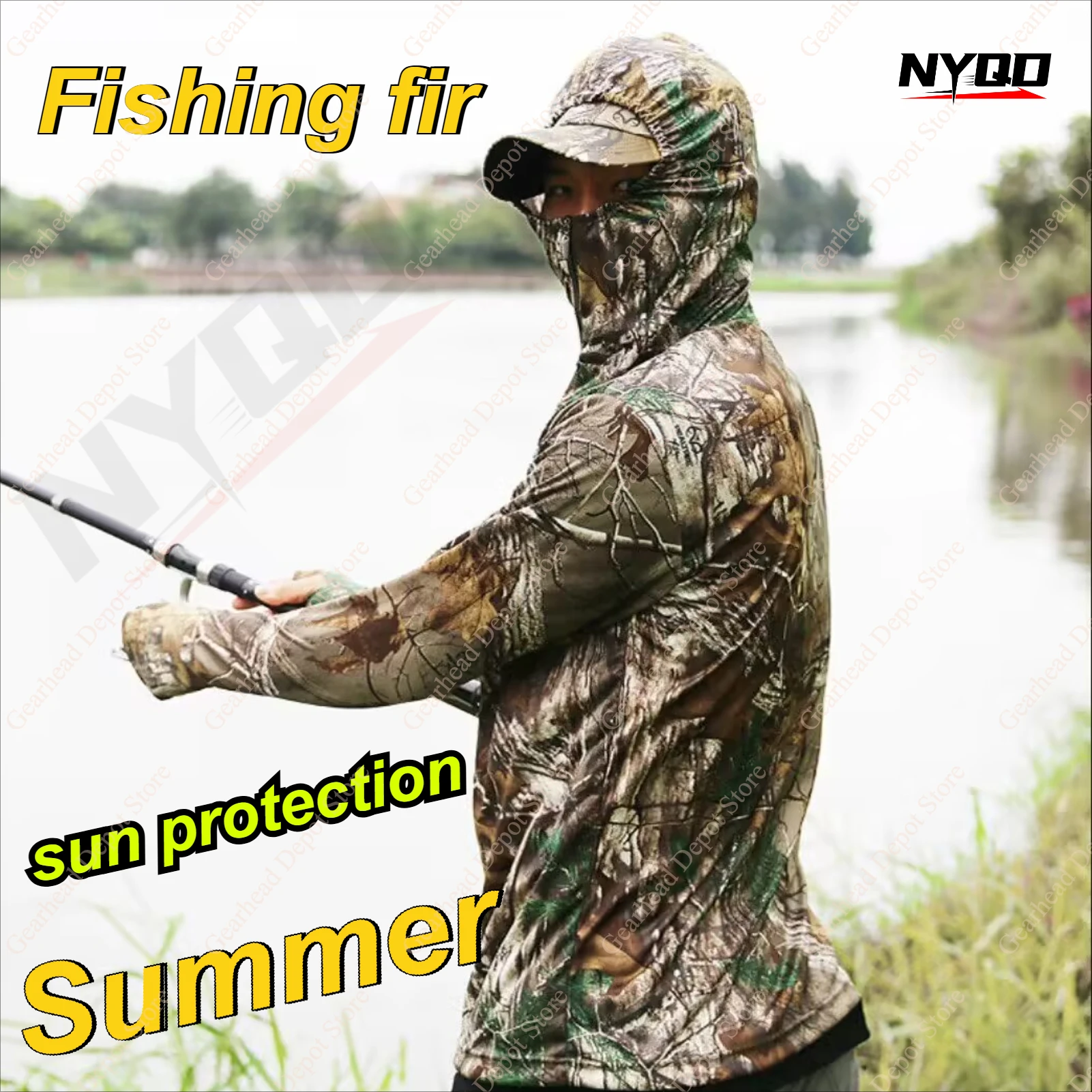 

2026 Breathable Anti Mosquito Dry Thin Fishing Shirt Mens Outdoor Long Sleeve fishing clothes UV Clothing Hooded Coat Sunscreen