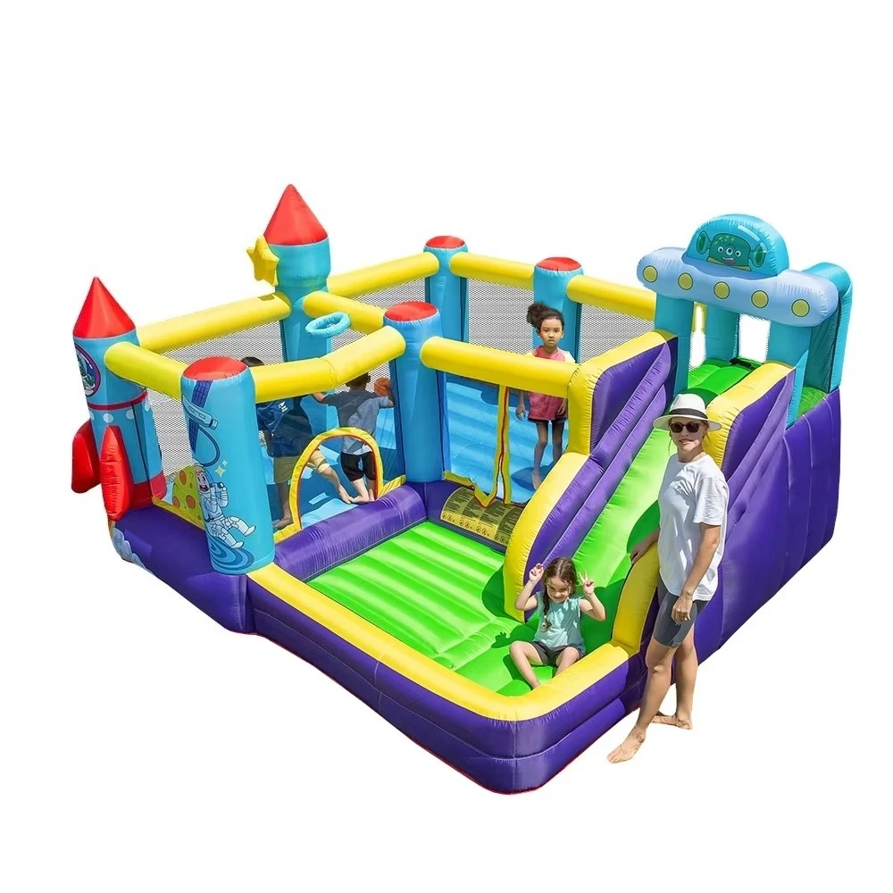 Combined Children's Inflatable Bounce House with Slide Inflatable Castle Jumper Jumper Jumper Game Pool with Blower