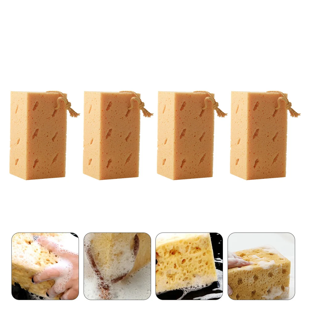 4 قطعة إسفنجة تنظيف السيارة عالية الامتصاص للماء سهلة التنظيف جافة متينة وآمنة للسيارات والشاحنات والدراجات النارية