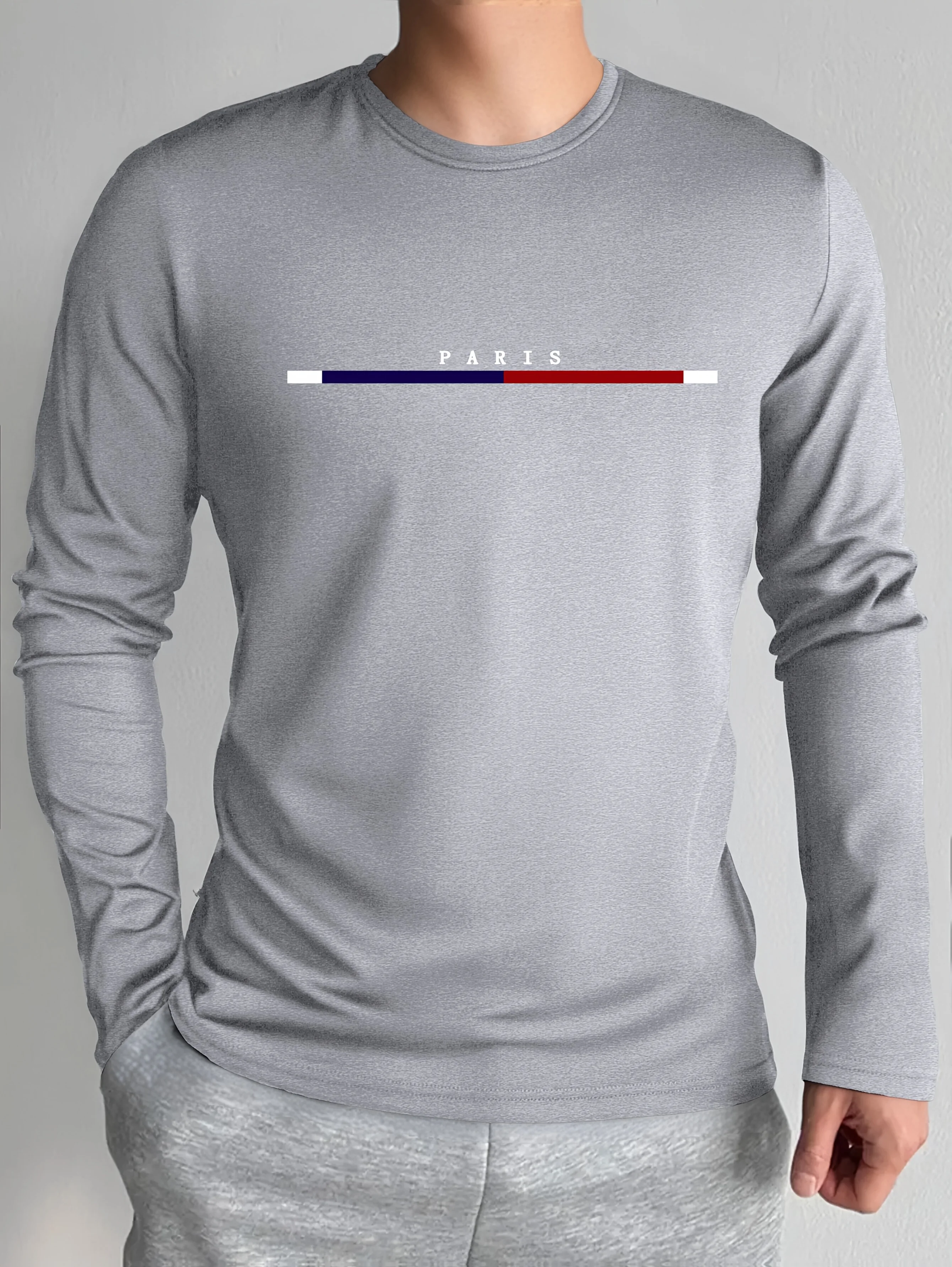 

Simple Casual Men's Stripe Letter Print T-shirt 2025 New O-Neck Long Sleeve Tee Clothing Breathable Plus Size Men's T Shirt Top