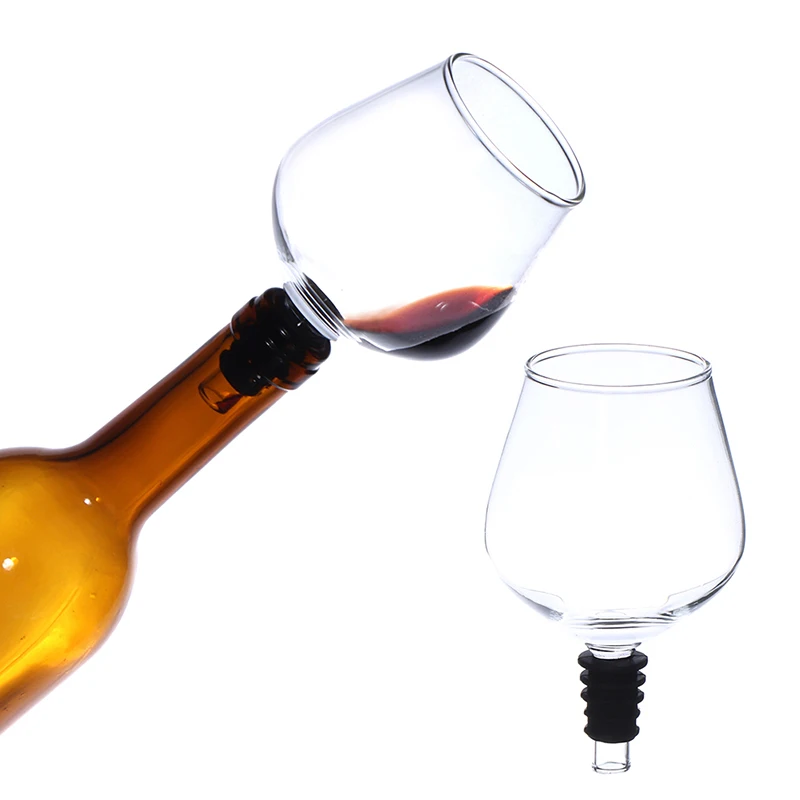 In Ihre Weinflasche das Rotwein glas zu Weinglas Topper Glas, das Rotwein Champagner Glas Tasse mit Silikon dichtung einfügen