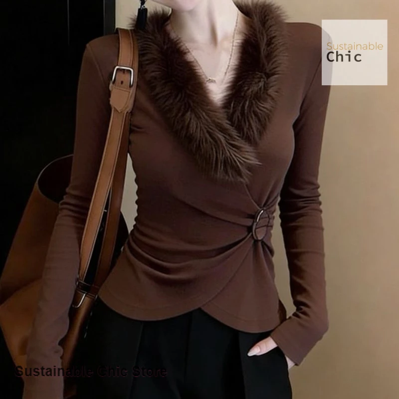 Korean style beautiful high-grade luxury western-style shirt women's spring and autumn new fashion red long-sleeved shirt