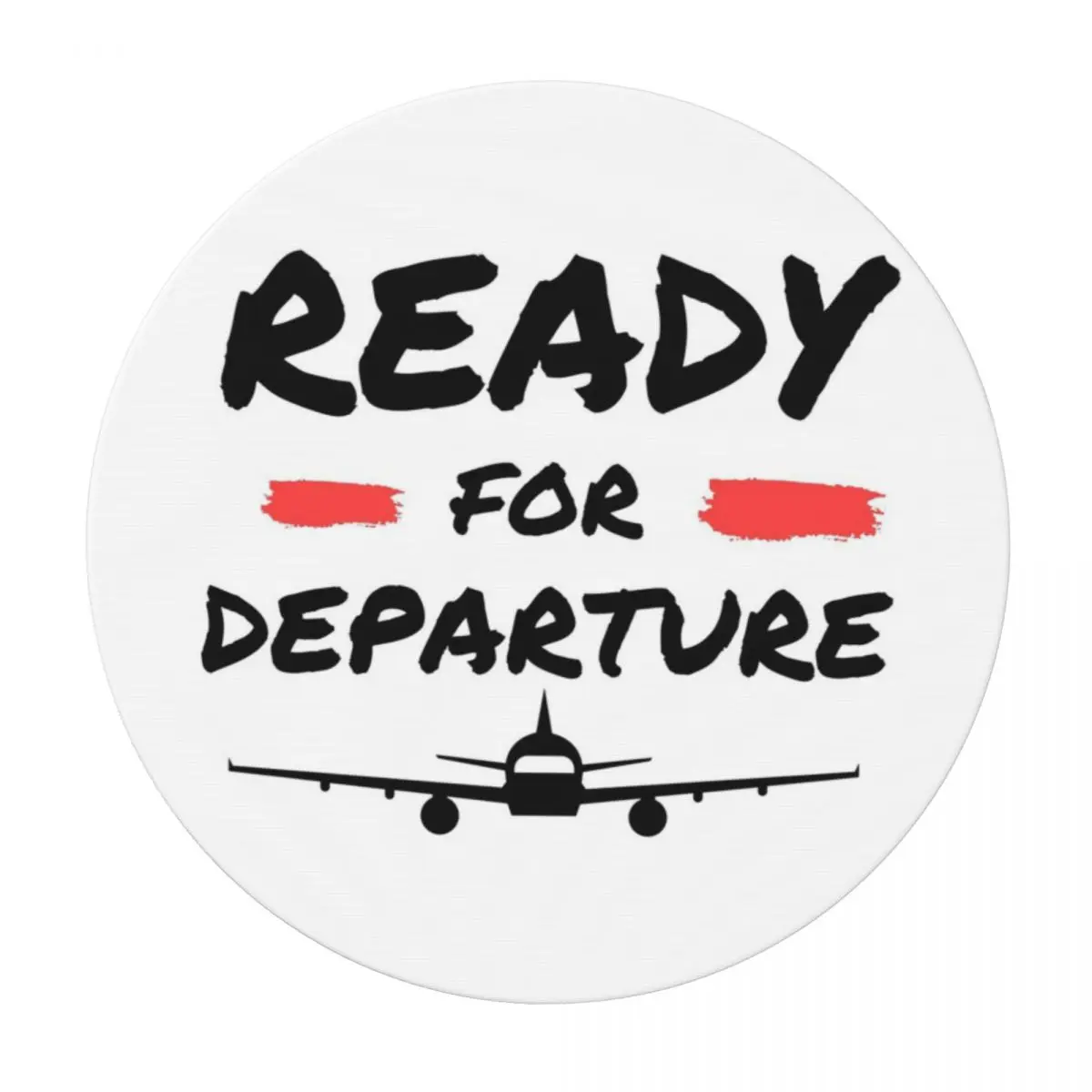 Airplane Aircraft Ready For Departure Waterproof Round Tablecloth Oilproof Table Cloth for Kitchen Events Dining Table Cover