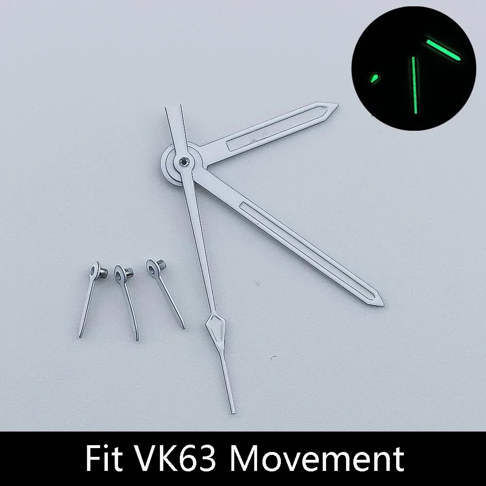 Orange Blue White Black Silver Gold VK63 Hands with Green Lumen for VK63 Quartz Movement Speed Master Hands VK63 WatchMods